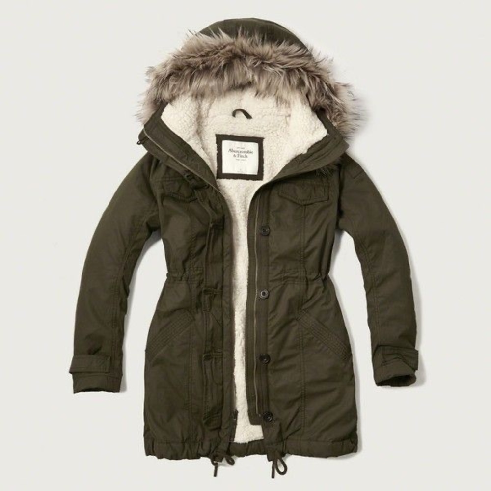 Abercrombie & Fitch Sherpa Lined Cargo Parka